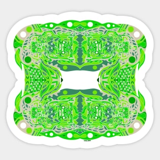 green mayan spaceship ecopop Sticker